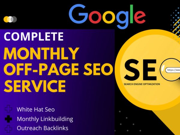 Monthly off page SEO service using authority white hat dofollow backlink